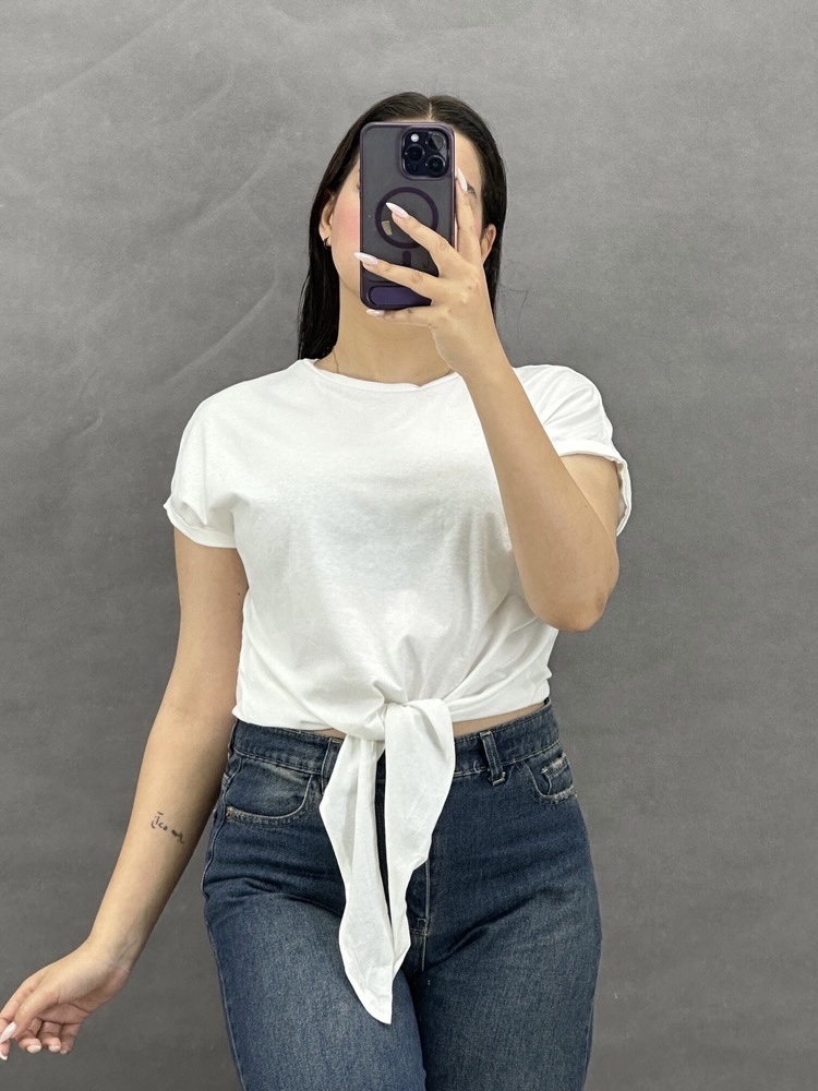 تیشرت جلو گره ای 